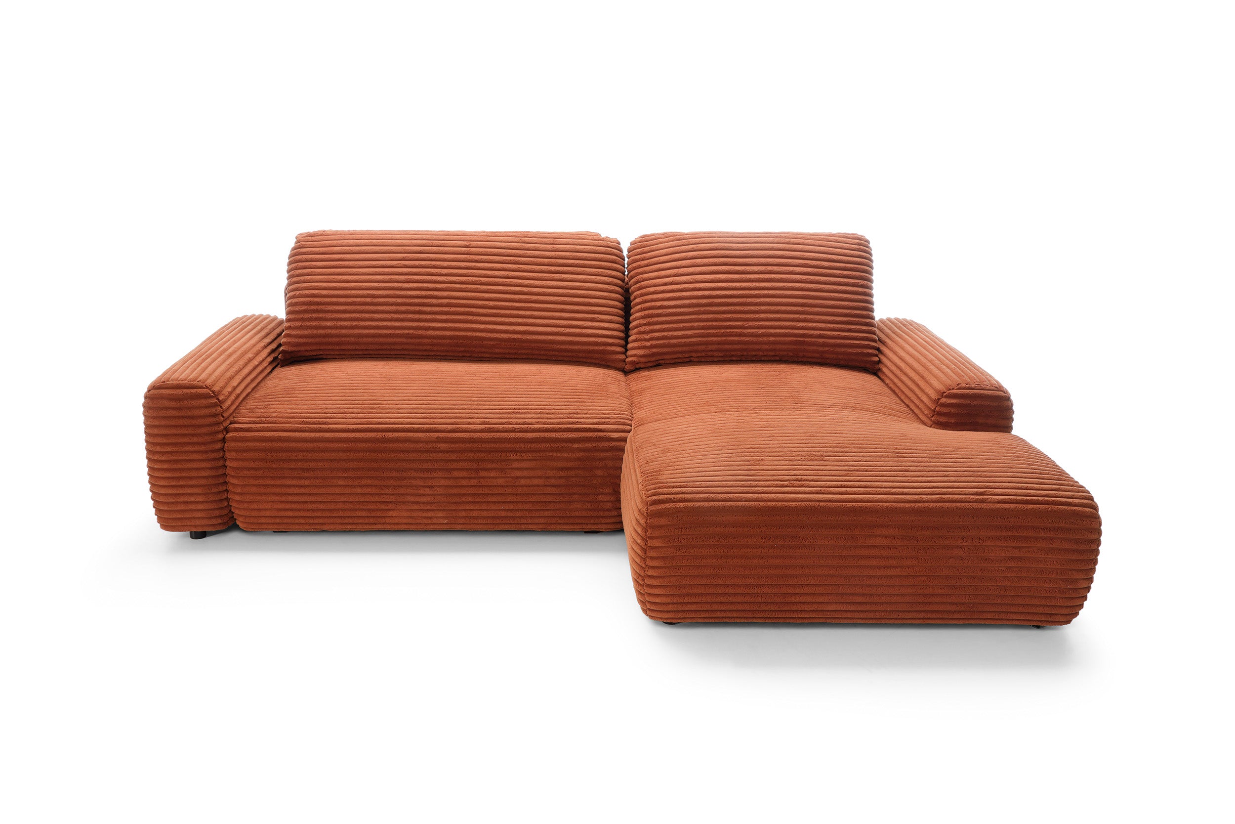 Kampinė sofa lova CODAK, terakotos spalva