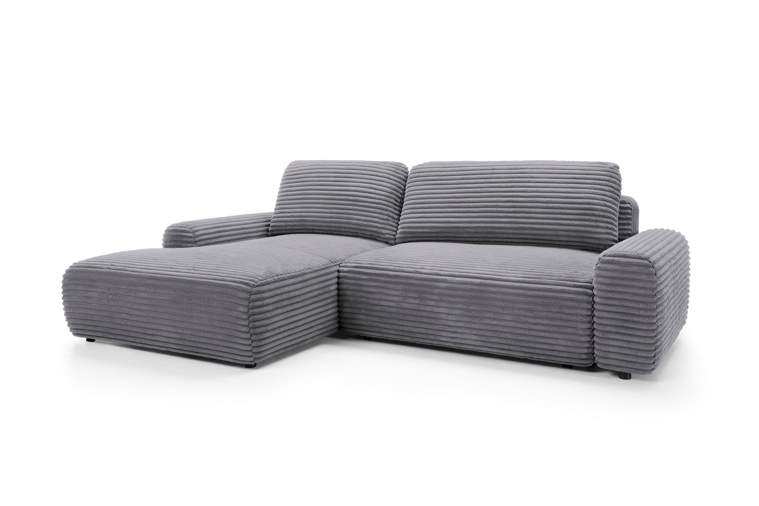 Kampinė sofa lova CODAK, kairė, antracito spalva