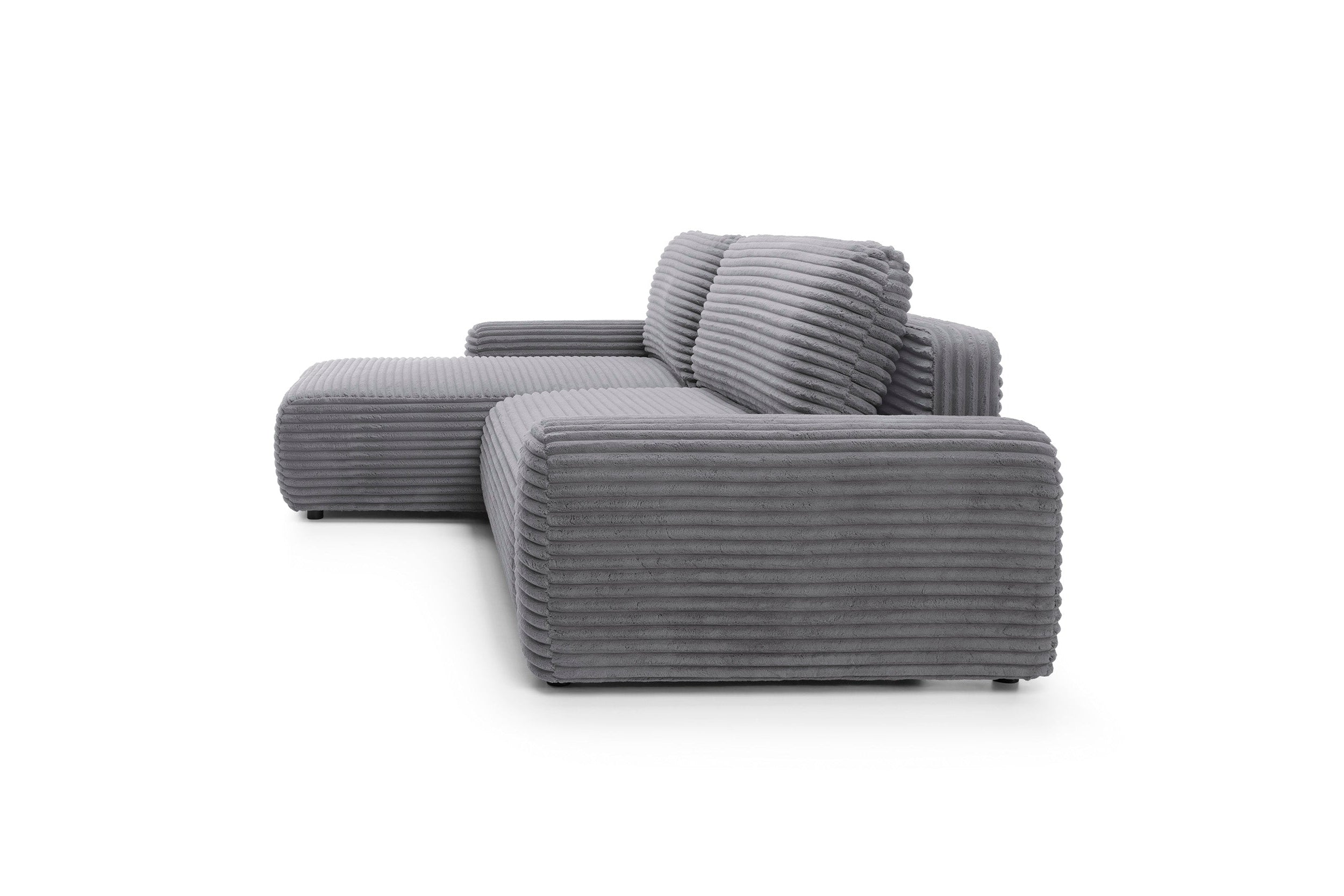 Kampinė sofa lova CODAK, kairė, antracito spalva
