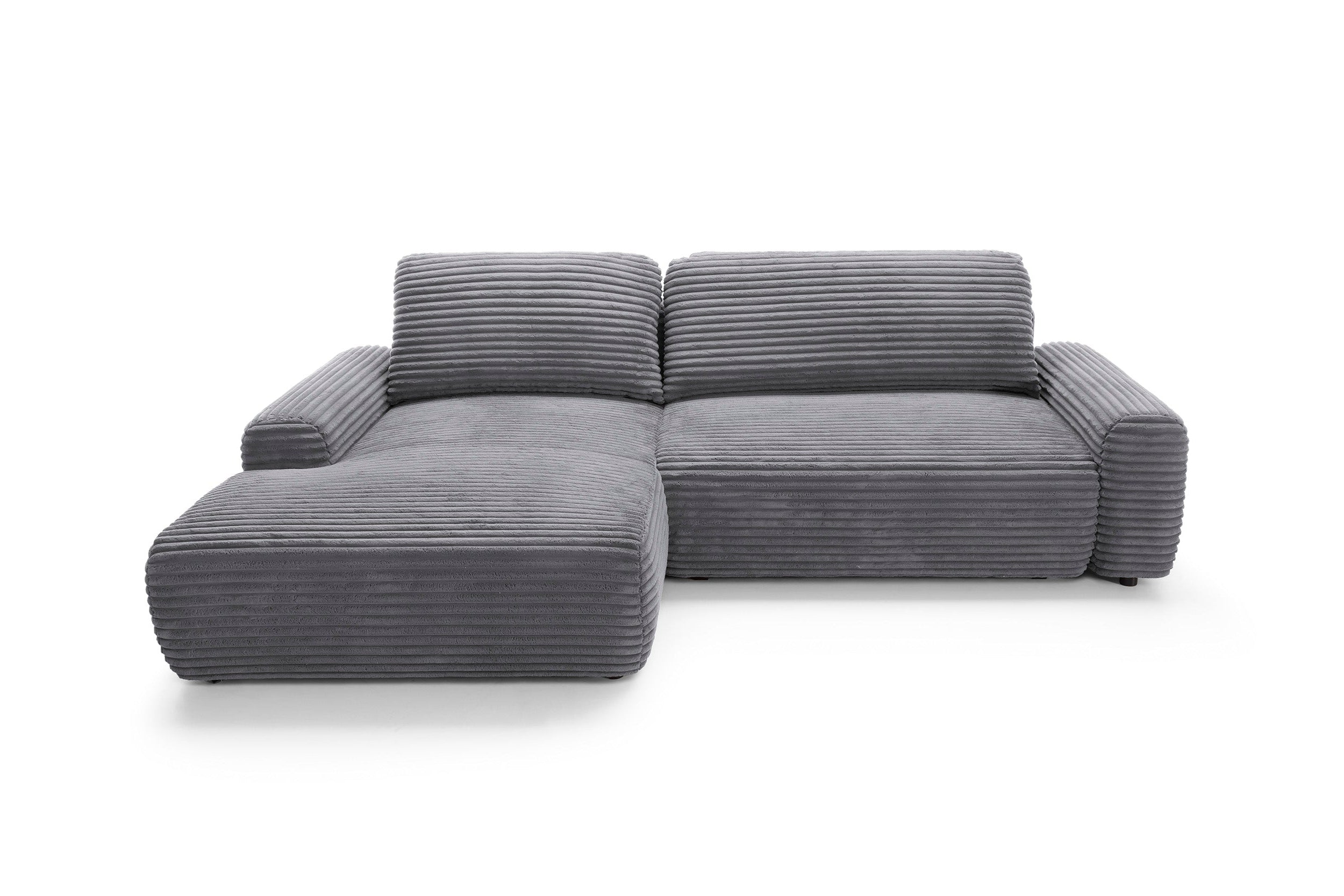Kampinė sofa lova CODAK, kairė, antracito spalva