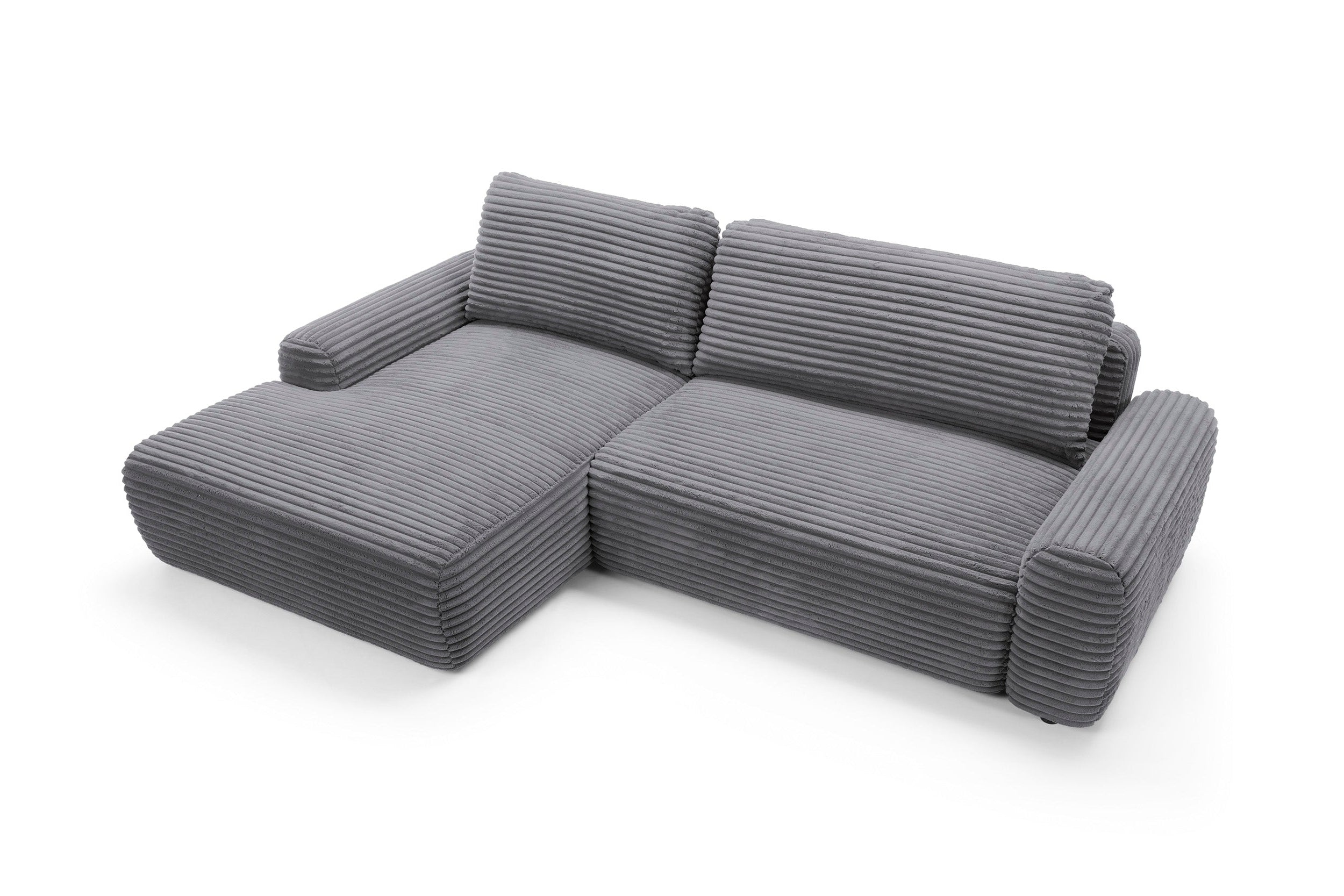 Kampinė sofa lova CODAK, kairė, antracito spalva