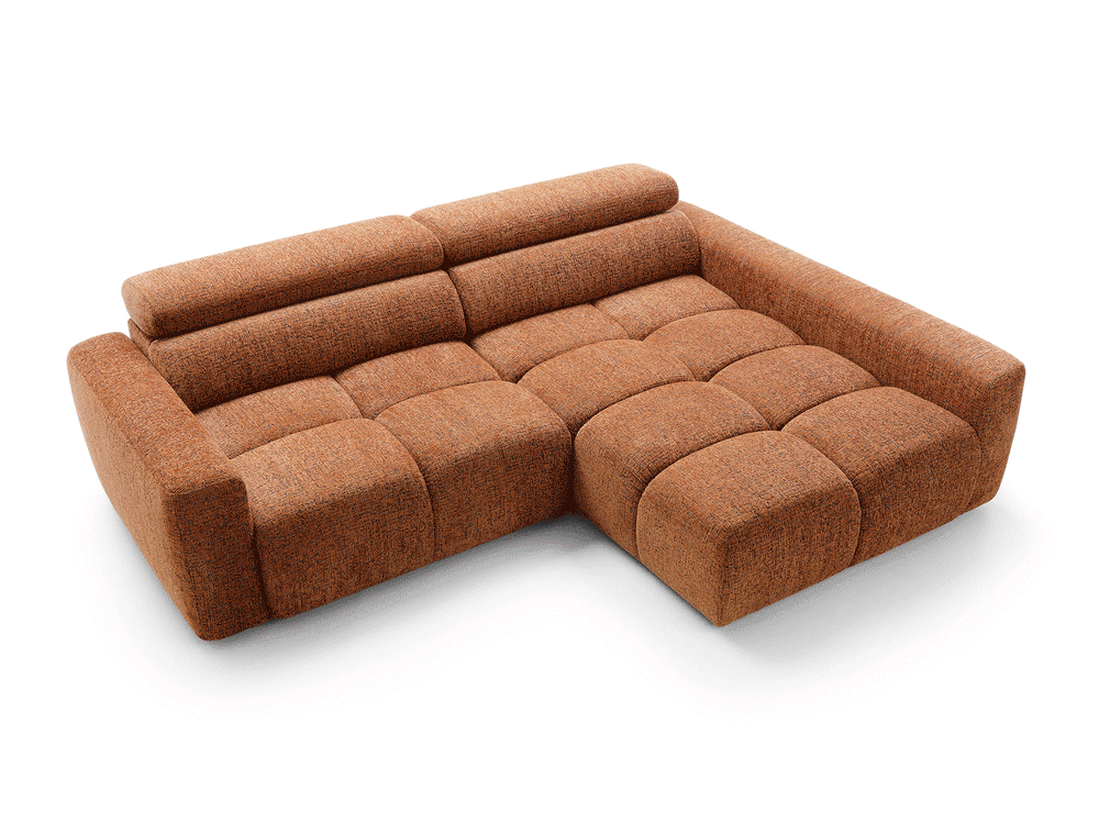 Corner sofa bed KATE, terracotta