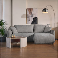 Kampinė sofa-lova CUSHI, pilka, dešinė