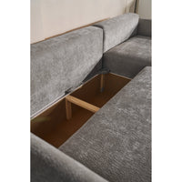 Kampinė sofa-lova CUSHI, pilka, dešinė