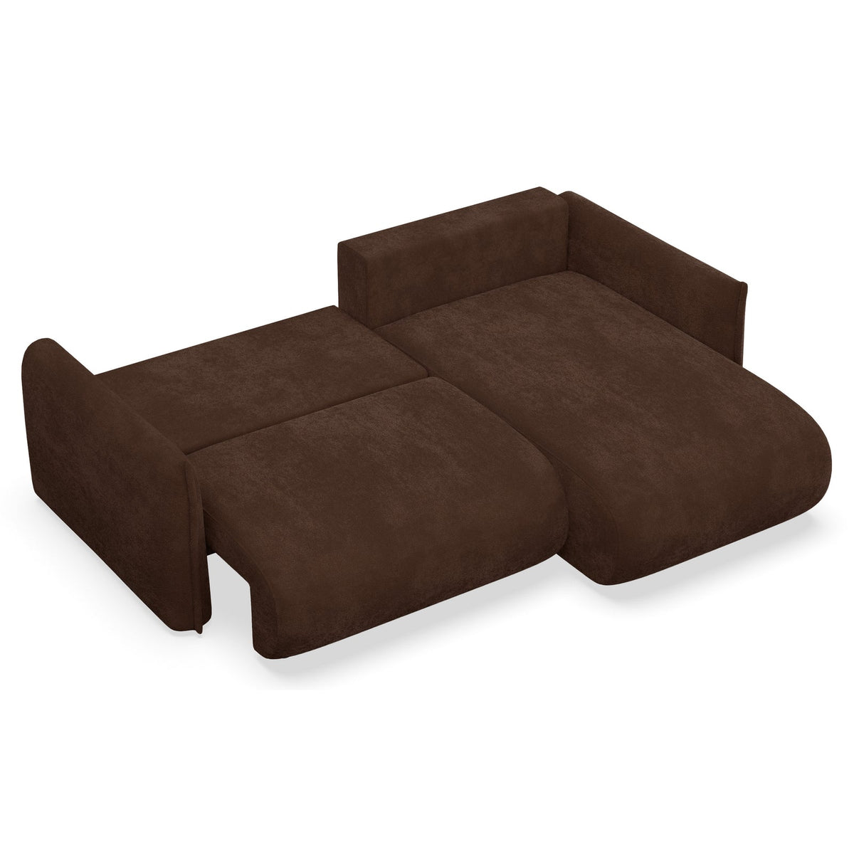 Kampinė sofa-lova CUSHI, ruda, dešinė