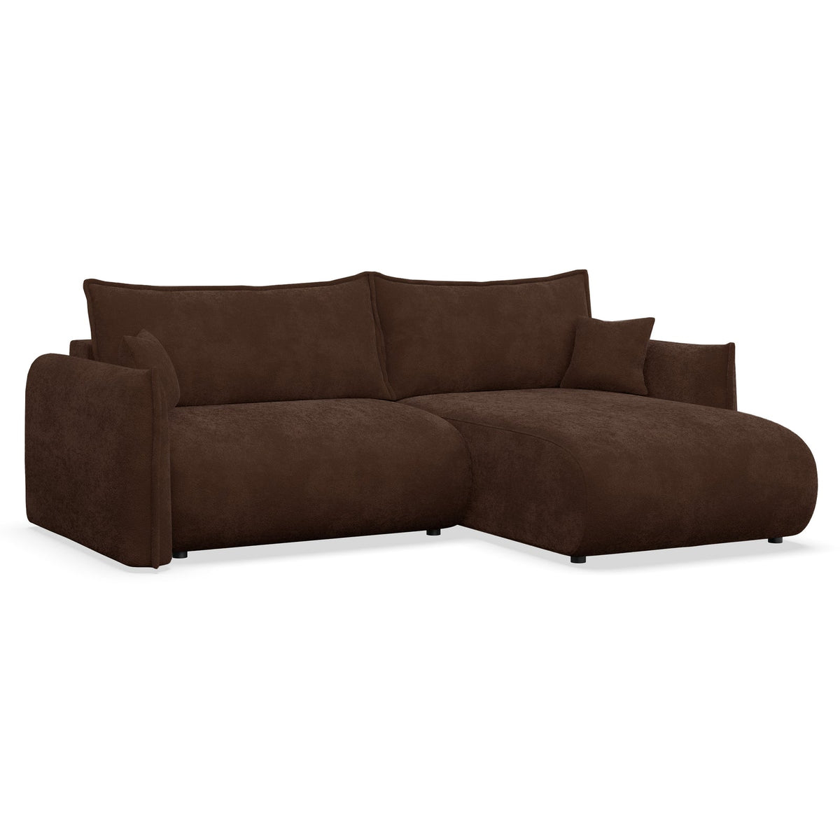 Kampinė sofa-lova CUSHI, ruda, dešinė