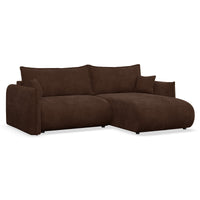 Kampinė sofa-lova CUSHI, ruda, dešinė