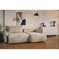 Kampinė sofa-lova CUSHI, smėlinė, dešinė