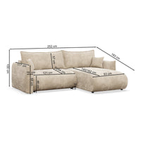 Kampinė sofa-lova CUSHI, ruda, dešinė