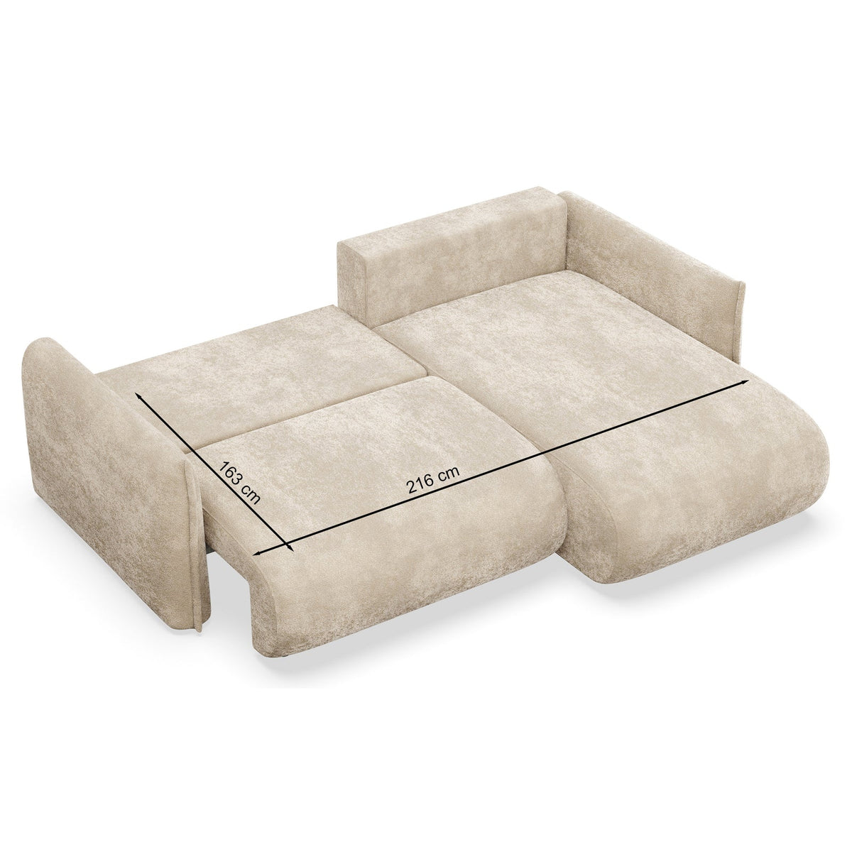 Kampinė sofa-lova CUSHI, ruda, dešinė