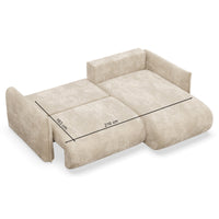 Kampinė sofa-lova CUSHI, ruda, dešinė