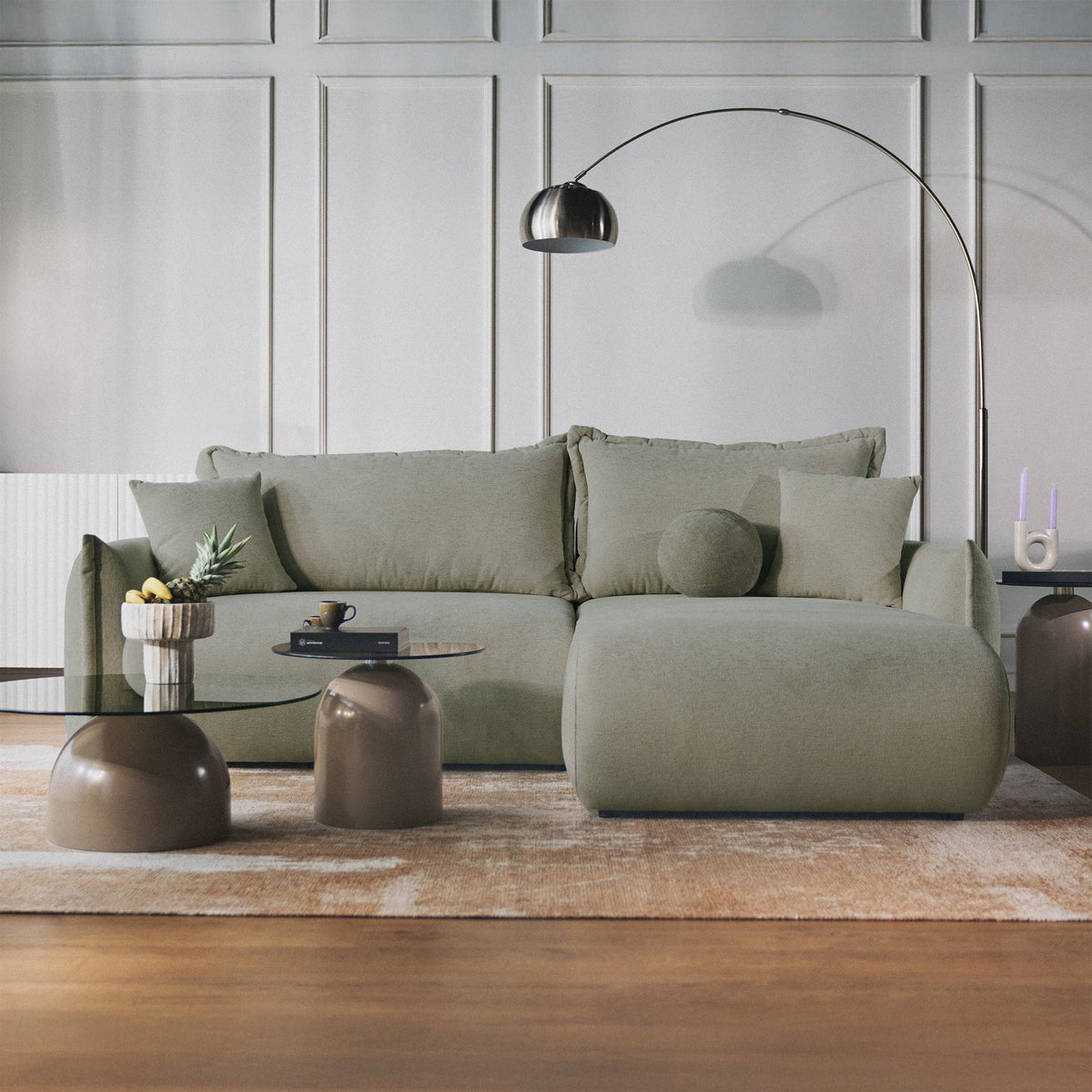 Kampinė sofa-lova CUSHI, šalavijų, dešinė