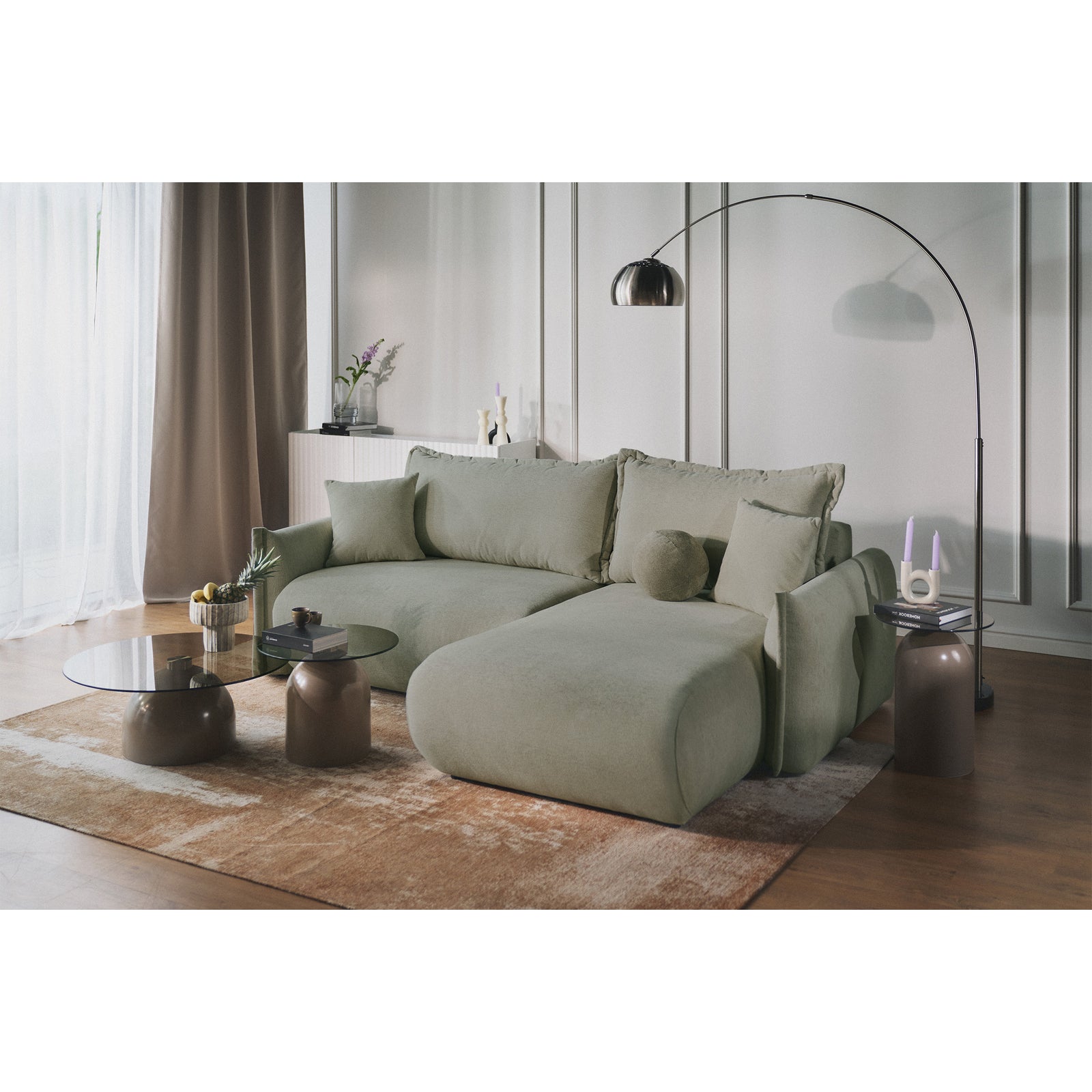 Kampinė sofa-lova CUSHI, šalavijų, dešinė