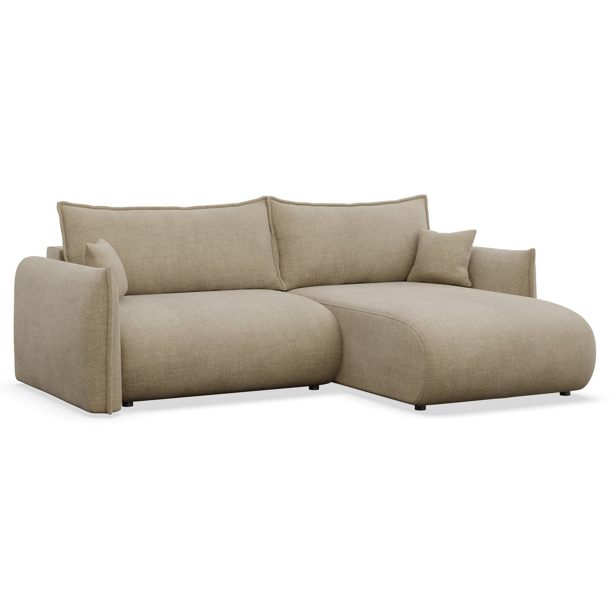 Kampinė sofa-lova CUSHI, smėlinė, dešinė