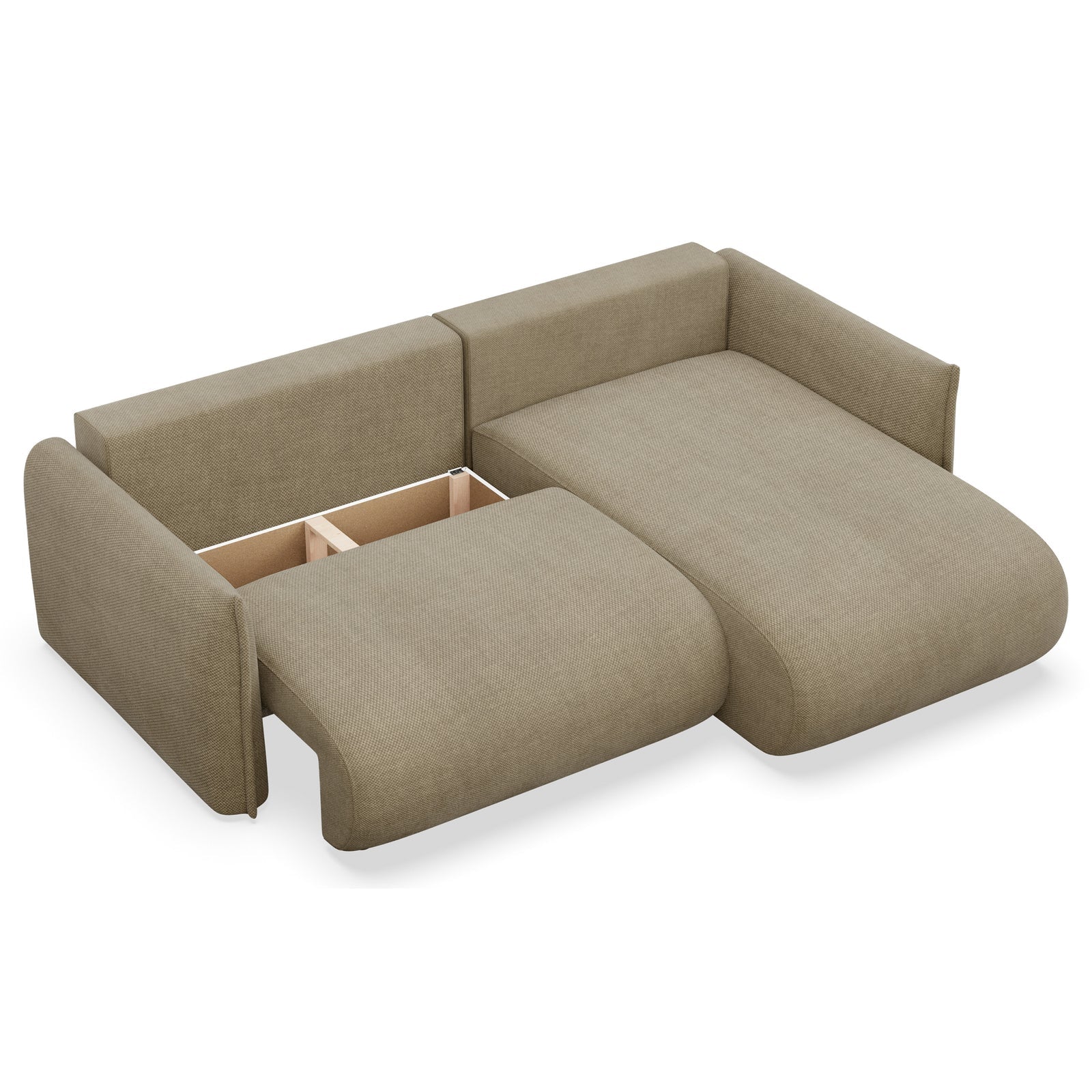 Kampinė sofa-lova CUSHI, smėlinė, dešinė