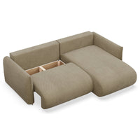 Kampinė sofa-lova CUSHI, smėlinė, dešinė