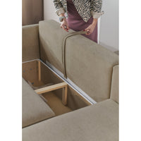 Kampinė sofa-lova CUSHI, smėlinė, dešinė