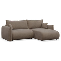 Kampinė sofa-lova CUSHI, šviesiai ruda, dešinė