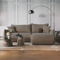 Kampinė sofa-lova CUSHI, šviesiai ruda, dešinė
