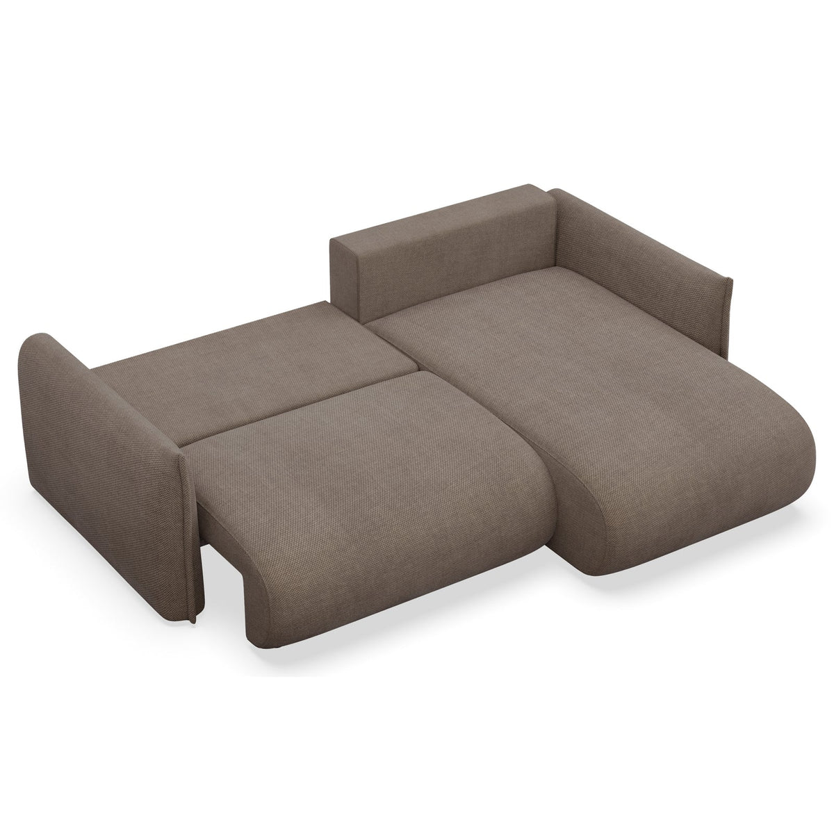 Kampinė sofa-lova CUSHI, šviesiai ruda, dešinė