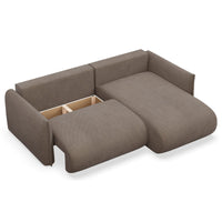 Kampinė sofa-lova CUSHI, šviesiai ruda, dešinė