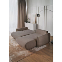 Kampinė sofa-lova CUSHI, šviesiai ruda, dešinė