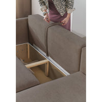 Kampinė sofa-lova CUSHI, šviesiai ruda, dešinė