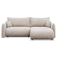 Kampinė sofa-lova CUSHI, šviesiai smėlinė, dešinė