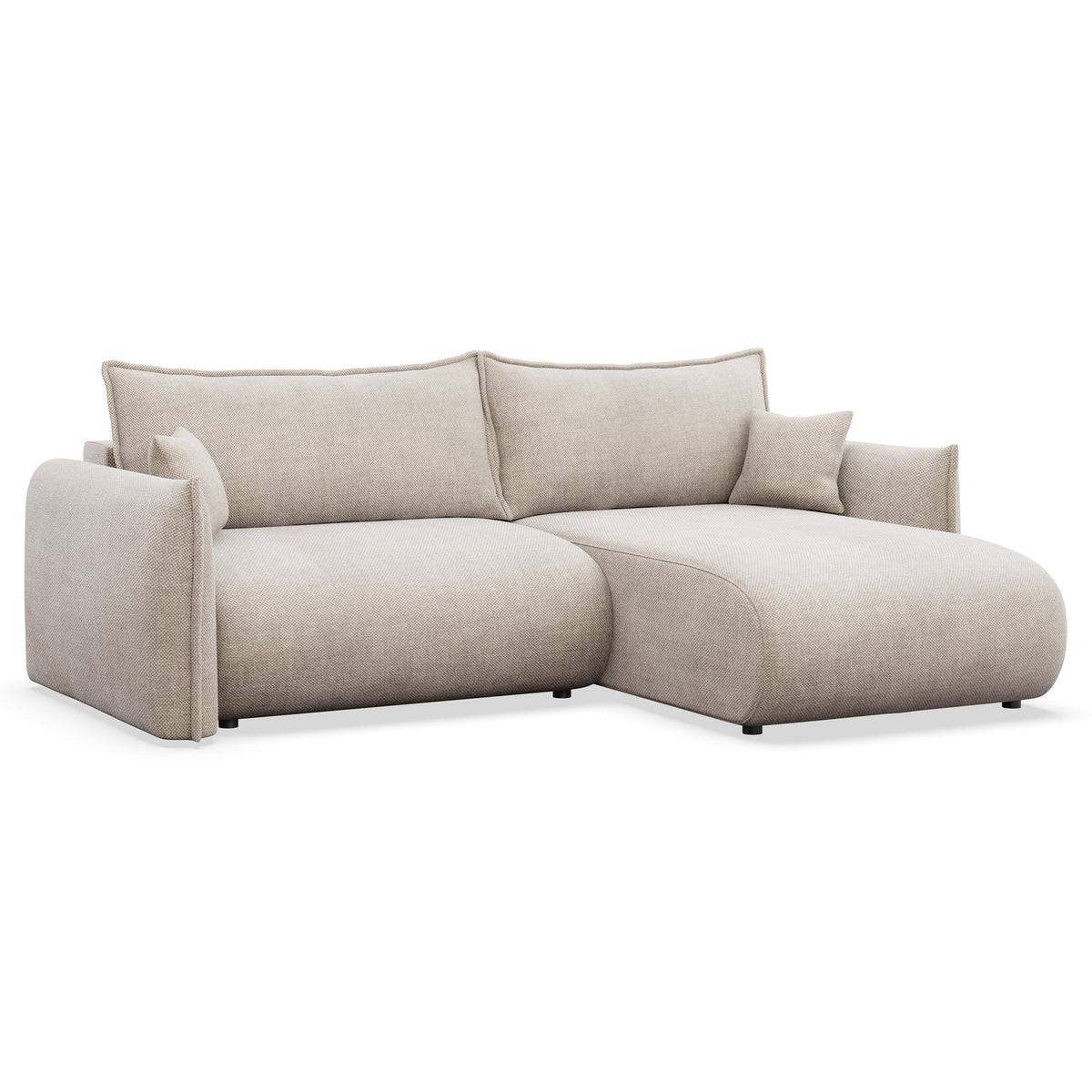 Kampinė sofa-lova CUSHI, šviesiai smėlinė, dešinė