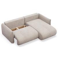 Kampinė sofa-lova CUSHI, šviesiai smėlinė, dešinė