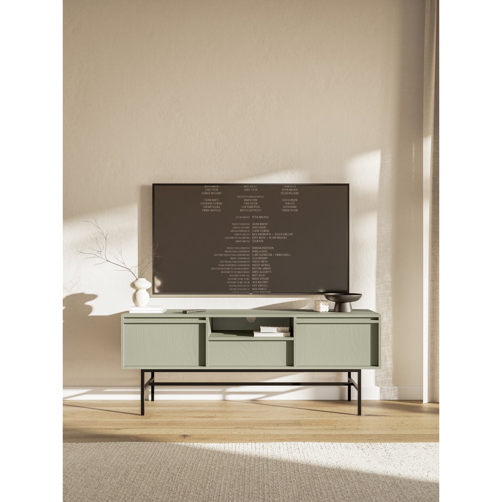 TV staliukas EVO, šalavijų, su rėmu