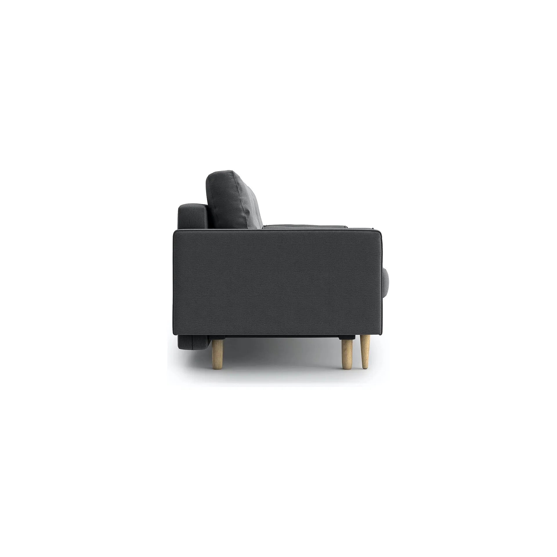 ESME dygsniuota 3 vietų sofa lova, pilka spalva