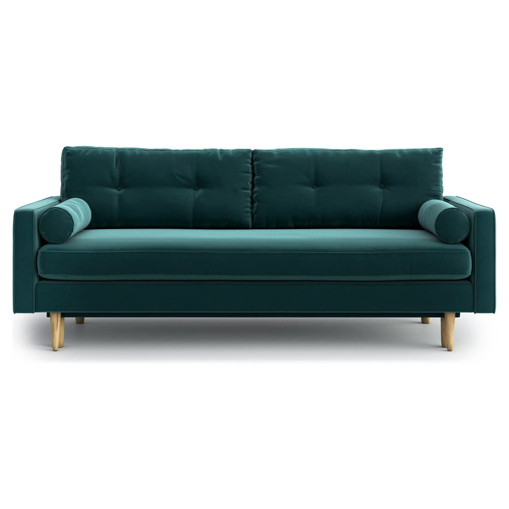 ESME 3 vietų sofa lova, žalia/mėlyna spalva