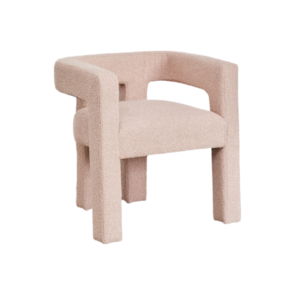 Fotelis LINA, rausva, boucle