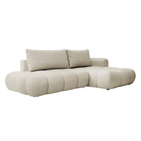 Kampinė sofa-lova OMBO, pilkai smėlinė, dešinė