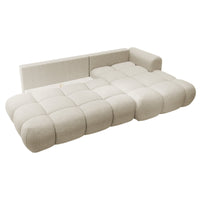 Kampinė sofa-lova OMBO, pilkai smėlinė, dešinė