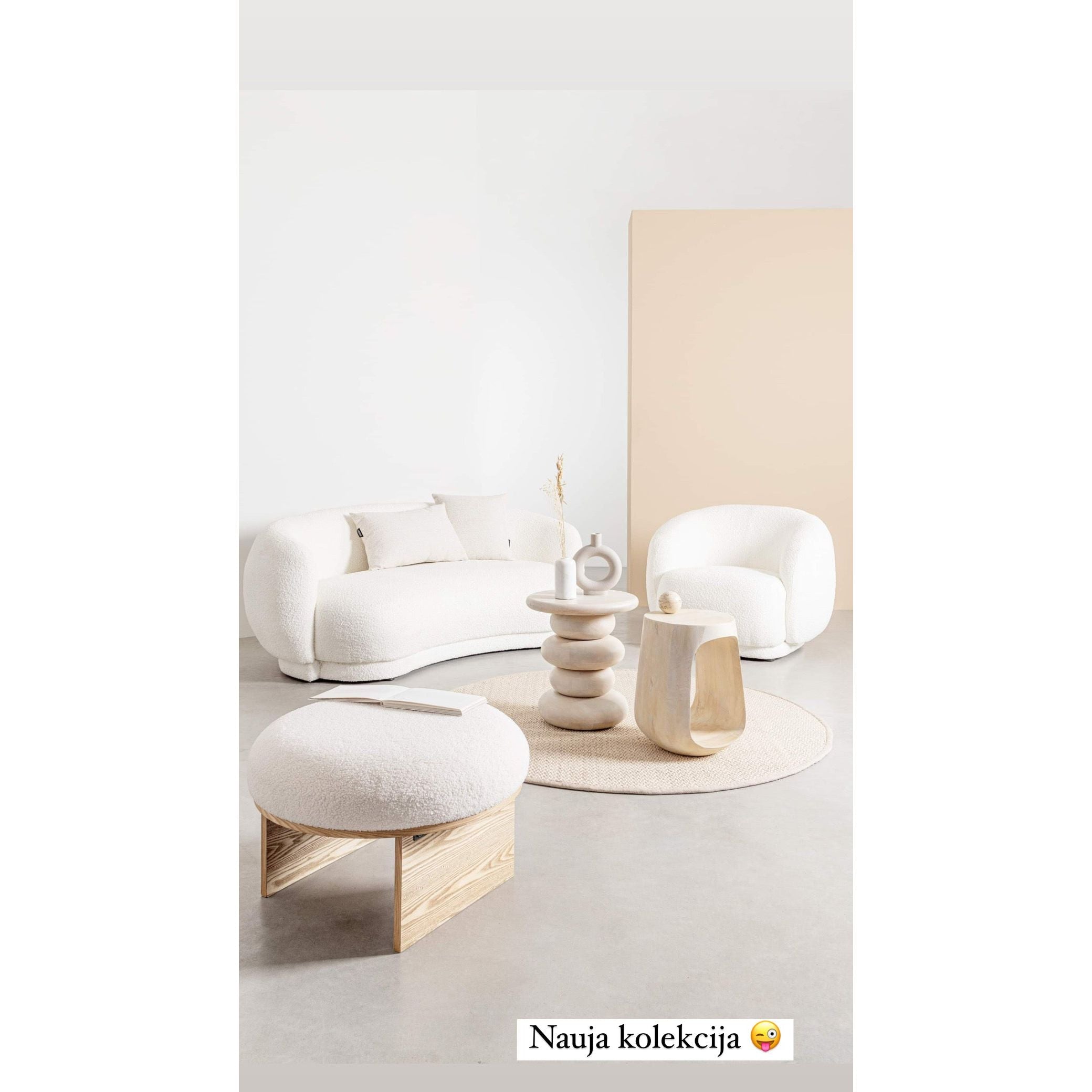 TECLA sofa, balta spalva