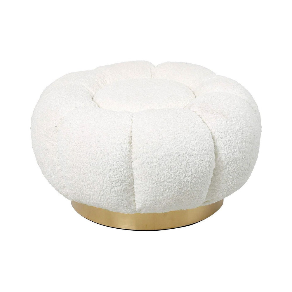 Pufas LOREL, balta spalva, boucle