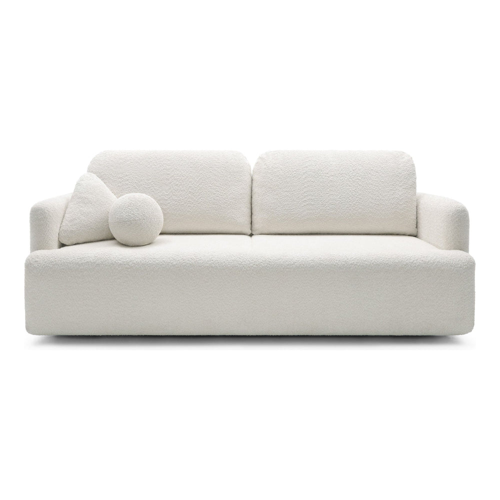 Sofa su daiktadėže AMBINA, baltos spalvos, boucle