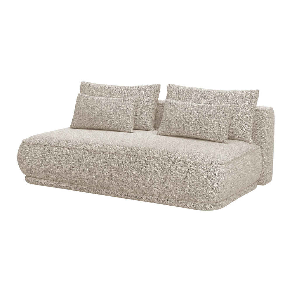 Trivietė sofa lova LENNO, smėlio spalva, boucle