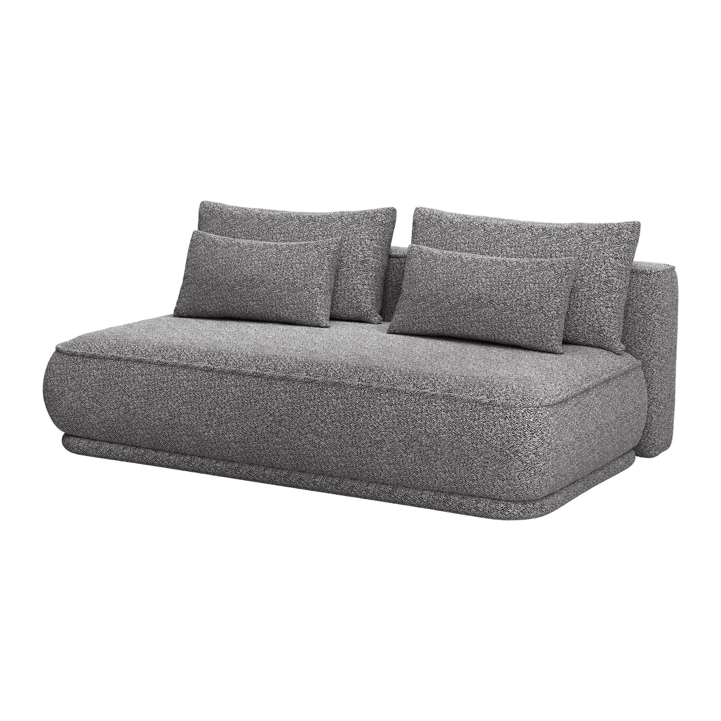 Trivietė sofa lova LENNO, tamsiai pilka spalva, boucle