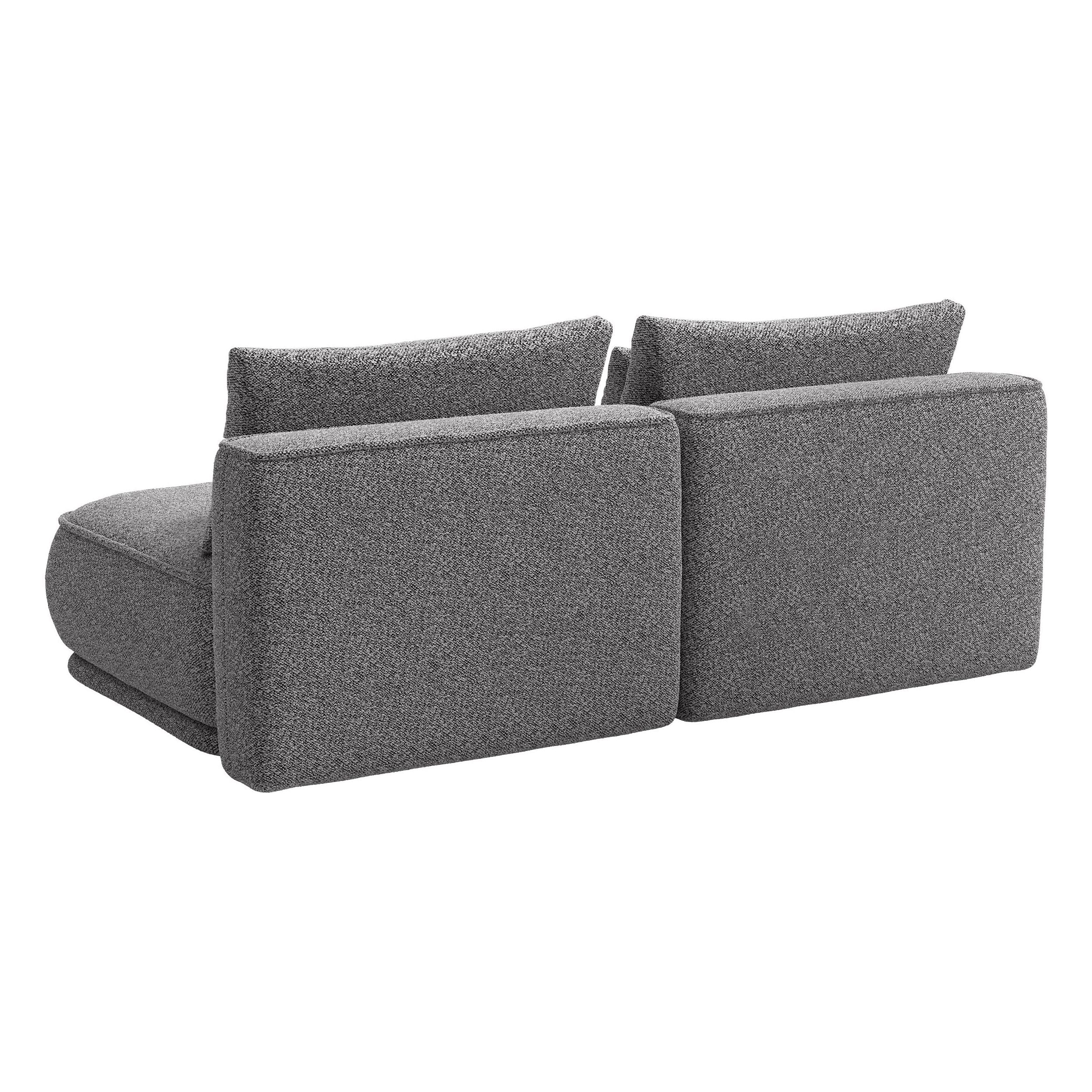 Trivietė sofa lova LENNO, tamsiai pilka spalva, boucle