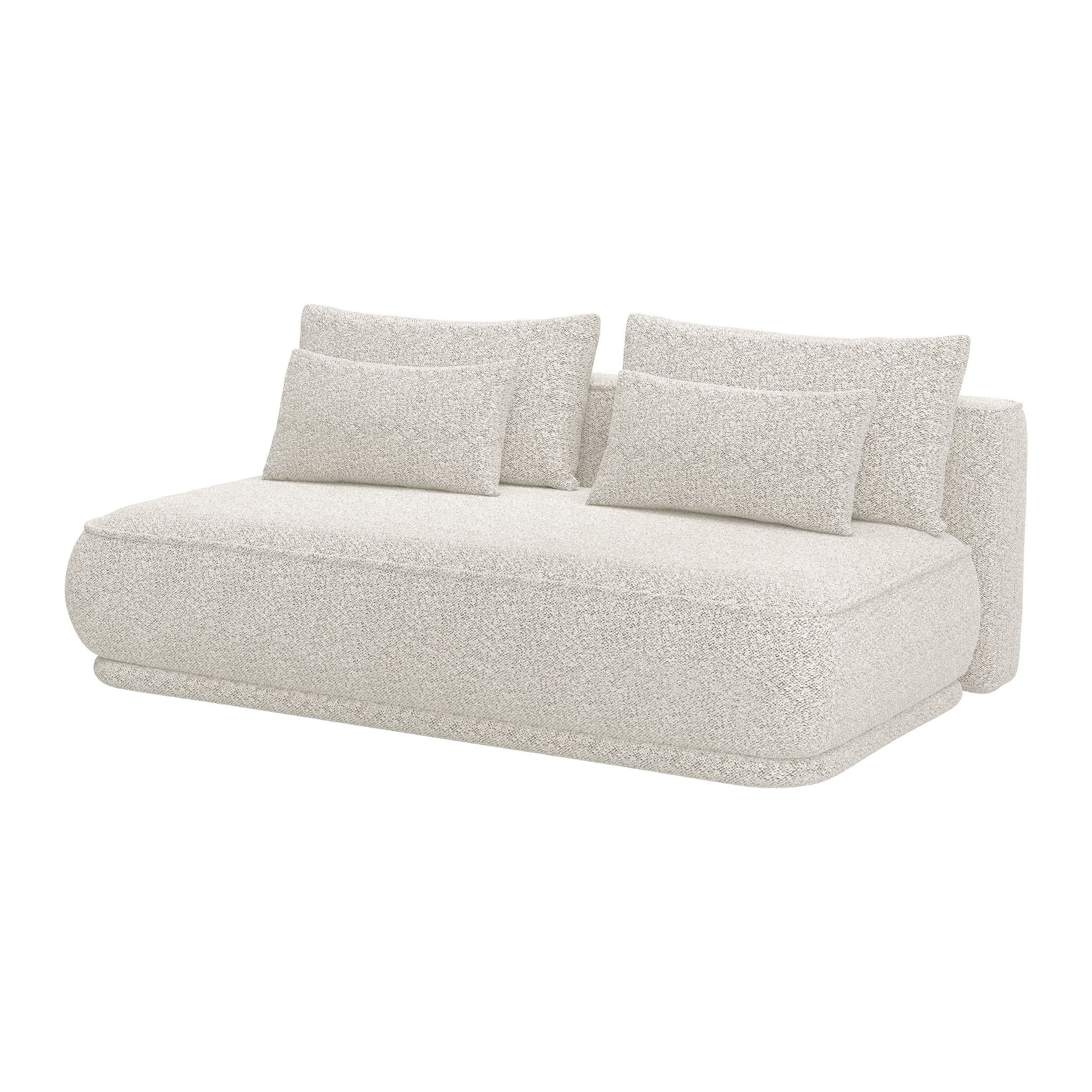 Trivietė sofa lova LENNO, šviesi smėlio spalva, boucle