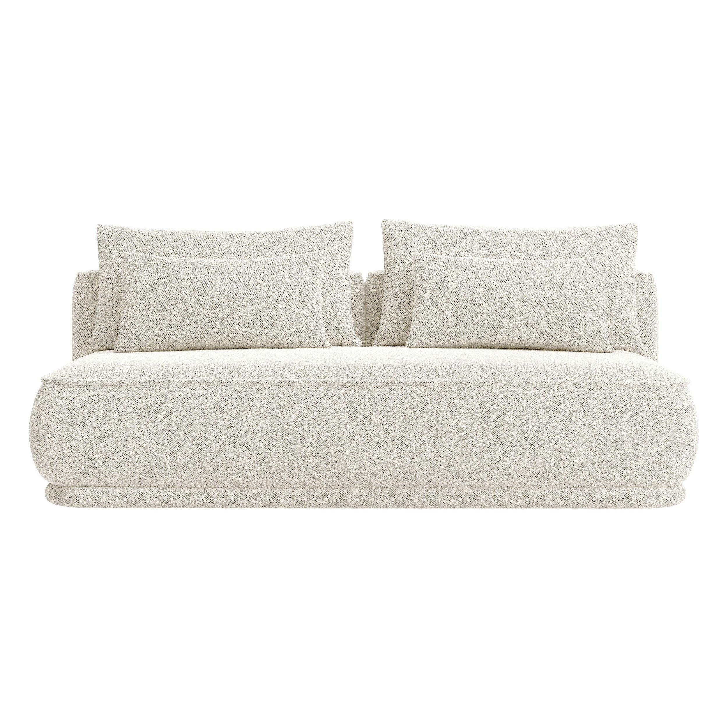 Trivietė sofa lova LENNO, šviesi smėlio spalva, boucle