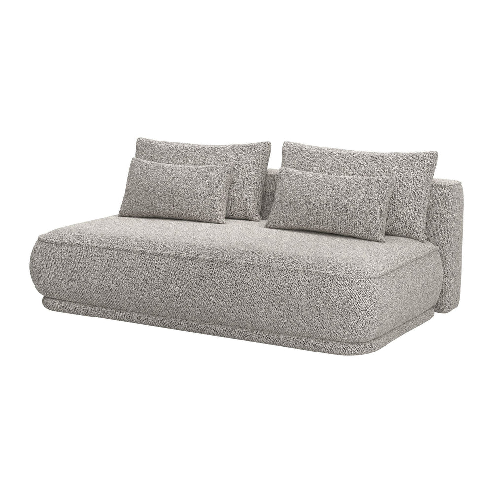 Trivietė sofa lova LENNO, rudai pilka spalva, boucle