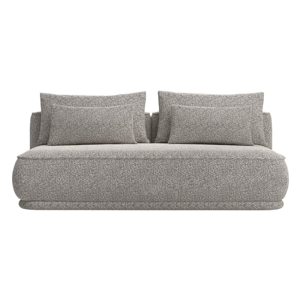 Trivietė sofa lova LENNO, rudai pilka spalva, boucle