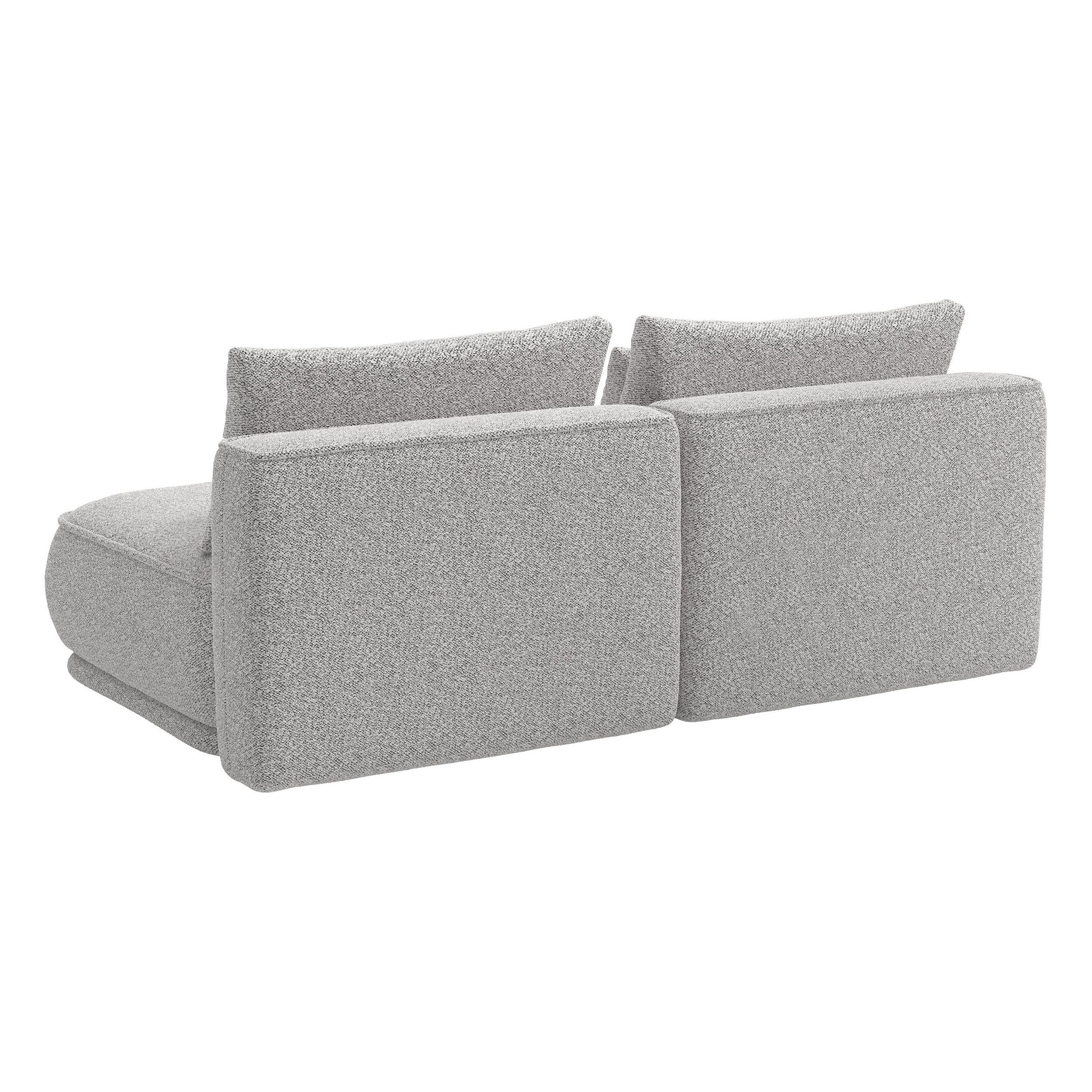 Three-seater sofa bed LENNO, light grey, bouclé