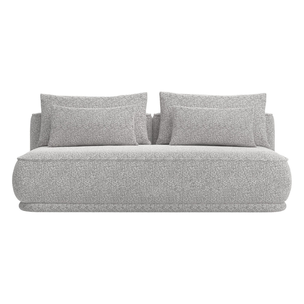 Trivietė sofa lova LENNO, šviesiai pilka spalva, boucle