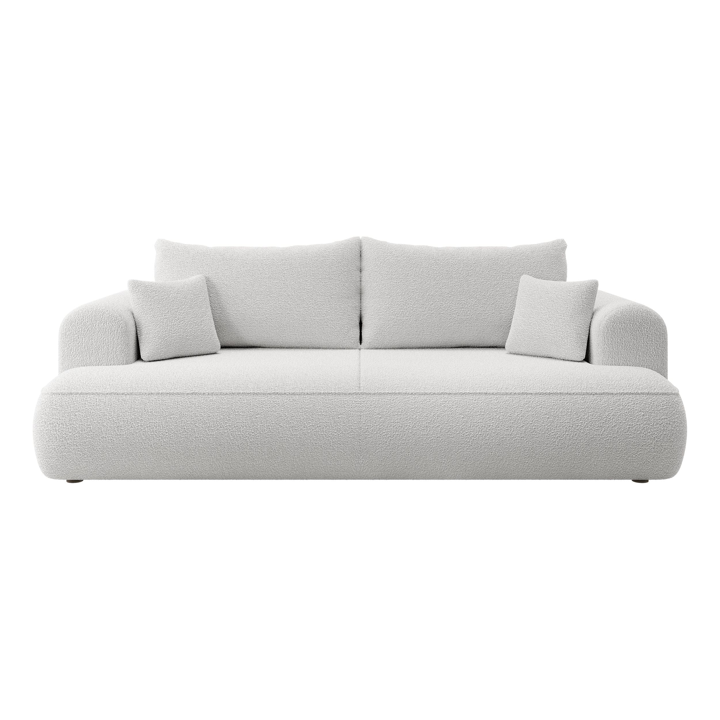 Sofa lova OVO, pilka spalva, boucle