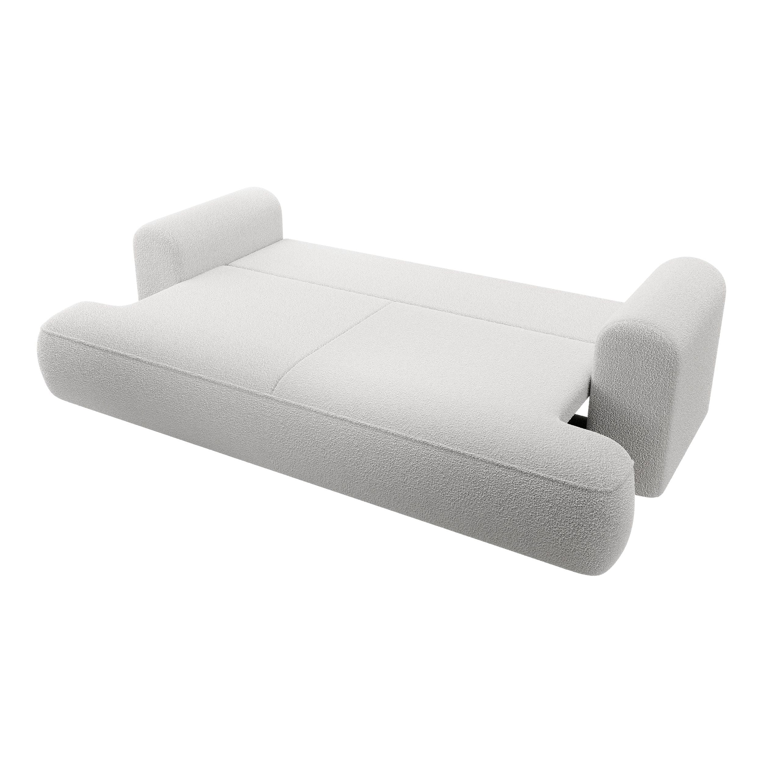 Sofa lova OVO, pilka spalva, boucle